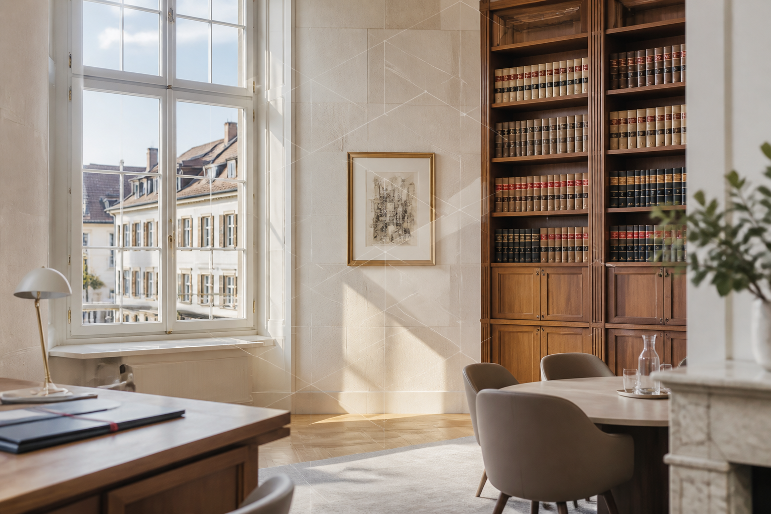 Client meeting room at the Crypto Juris office in Delémont, Switzerland